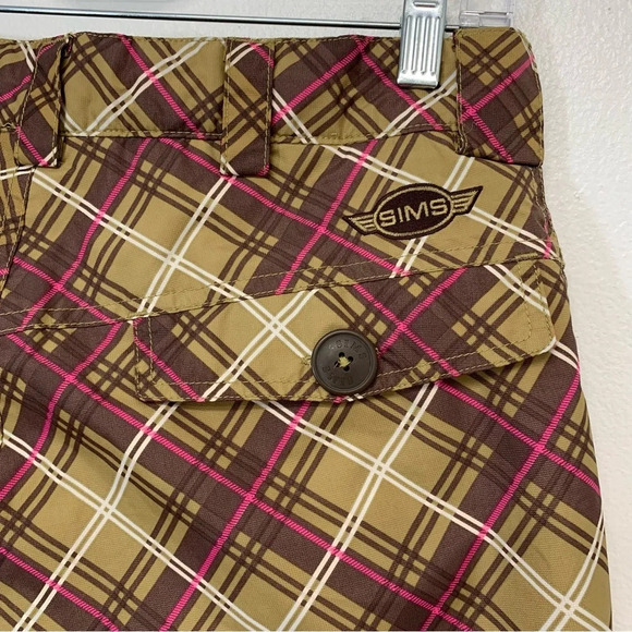 Sims‎ Snowboard Pants Woman Small  Cargo Pockets Pink Plaid Insulated Ski Winter - Picture 4 of 14